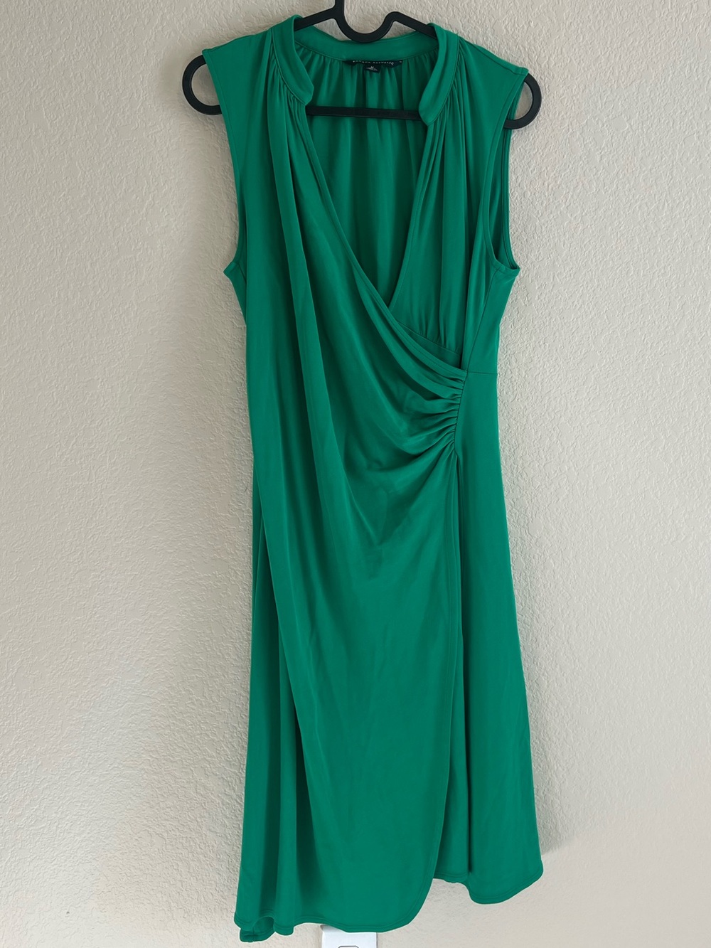 Banana Republic Emerald Green Sleeveless Faux-Wrap Dress Size M